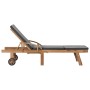 Tumbonas con cojín 2 uds madera maciza de teca gris oscuro de vidaXL, Tumbonas - Ref: Foro24-3054634, Precio: 578,55 €, Descu...