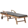 Tumbonas con cojín 2 uds madera maciza de teca gris oscuro de vidaXL, Tumbonas - Ref: Foro24-3054634, Precio: 578,55 €, Descu...