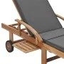 Tumbonas con cojín 2 uds madera maciza de teca gris oscuro de vidaXL, Tumbonas - Ref: Foro24-3054634, Precio: 611,74 €, Descu...