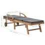 Tumbonas con cojín 2 uds madera maciza de teca gris oscuro de vidaXL, Tumbonas - Ref: Foro24-3054634, Precio: 611,74 €, Descu...