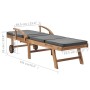 Tumbonas con cojín 2 uds madera maciza de teca gris oscuro de vidaXL, Tumbonas - Ref: Foro24-3054634, Precio: 578,55 €, Descu...