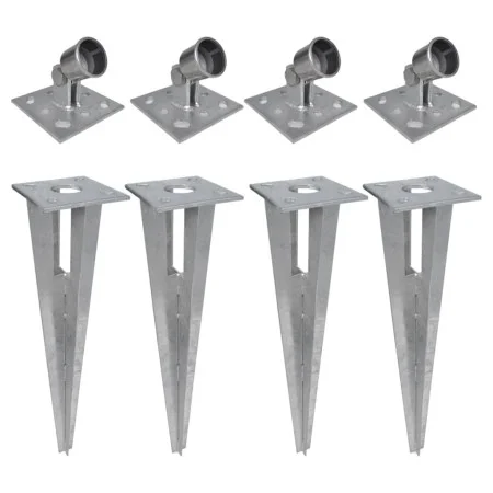 Pole stakes pins 4 units steel by vidaXL, fence posts - Ref: Foro24-3057511, Price: 58,39 €, Discount: %