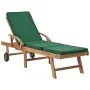 Tumbonas con cojín 2 uds madera maciza de teca verde de vidaXL, Tumbonas - Ref: Foro24-3054635, Precio: 464,40 €, Descuento: %