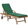 Tumbonas con cojín 2 uds madera maciza de teca verde de vidaXL, Tumbonas - Ref: Foro24-3054635, Precio: 487,67 €, Descuento: %