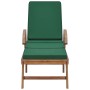Tumbonas con cojín 2 uds madera maciza de teca verde de vidaXL, Tumbonas - Ref: Foro24-3054635, Precio: 487,67 €, Descuento: %
