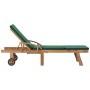Tumbonas con cojín 2 uds madera maciza de teca verde de vidaXL, Tumbonas - Ref: Foro24-3054635, Precio: 487,67 €, Descuento: %