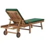 Tumbonas con cojín 2 uds madera maciza de teca verde de vidaXL, Tumbonas - Ref: Foro24-3054635, Precio: 464,40 €, Descuento: %