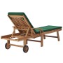Tumbonas con cojín 2 uds madera maciza de teca verde de vidaXL, Tumbonas - Ref: Foro24-3054635, Precio: 487,67 €, Descuento: %