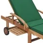 Tumbonas con cojín 2 uds madera maciza de teca verde de vidaXL, Tumbonas - Ref: Foro24-3054635, Precio: 464,40 €, Descuento: %