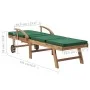 Tumbonas con cojín 2 uds madera maciza de teca verde de vidaXL, Tumbonas - Ref: Foro24-3054635, Precio: 464,40 €, Descuento: %