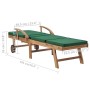 Tumbonas con cojín 2 uds madera maciza de teca verde de vidaXL, Tumbonas - Ref: Foro24-3054635, Precio: 487,67 €, Descuento: %