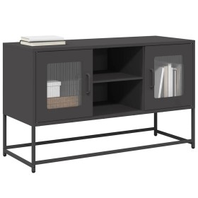 Mueble para TV de acero negro 100,5x39x60,5 cm en Muebles TV | Comprar online en Foru.es