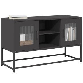 Mueble para TV de acero negro 100,5x39x60,5 cm en Muebles TV | Comprar online en Foru.es