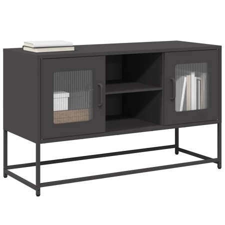 Mueble para TV de acero negro 100,5x39x60,5 cm en Muebles TV | Comprar online en Foru.es