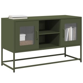Mueble para TV de acero verde oliva 100,5x39x60,5 cm en Muebles TV | Comprar online en Foru.es
