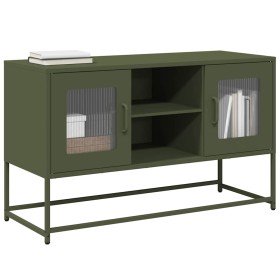 Mueble para TV de acero verde oliva 100,5x39x60,5 cm en Muebles TV | Comprar online en Foru.es