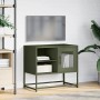 Mueble para TV de acero verde oliva 68x39x60,5 cm en Muebles TV | Comprar online en Foru.es