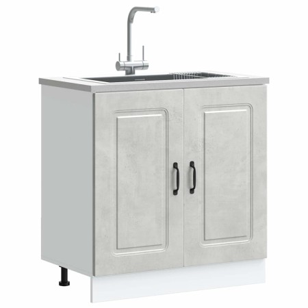 Mueble bajo para fregadero Kalmar gris hormigón 80x46x81,5 cm en Armarios de cocina | Comprar online en Foru.es