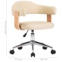 Silla de oficina giratoria madera curvada cuero sintético crema de vidaXL, Sillas de oficina - Ref: Foro24-3054838, Precio: 1...
