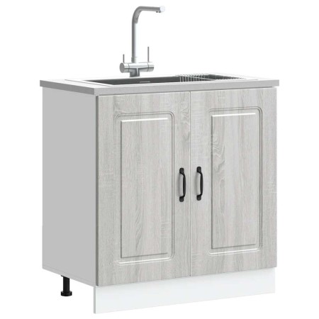 Mueble bajo para fregadero Kalmar gris sonoma 80x46x81,5 cm en Armarios de cocina | Comprar online en Foru.es