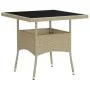 Muebles de jardín 3 piezas ratán sintético y vidrio beige de vidaXL, Conjuntos de jardín - Ref: Foro24-3058310, Precio: 262,5...