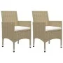 Muebles de jardín 3 piezas ratán sintético y vidrio beige de vidaXL, Conjuntos de jardín - Ref: Foro24-3058310, Precio: 262,5...