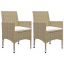 Muebles de jardín 3 piezas ratán sintético y vidrio beige de vidaXL, Conjuntos de jardín - Ref: Foro24-3058310, Precio: 266,6...