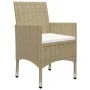 Muebles de jardín 3 piezas ratán sintético y vidrio beige de vidaXL, Conjuntos de jardín - Ref: Foro24-3058310, Precio: 262,5...