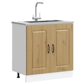 Mueble bajo para fregadero Kalmar roble artesanal 80x46x81,5 cm en Armarios de cocina | Comprar online en Foru.es