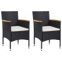 Muebles de jardín 3 piezas ratán sintético negro y acacia de vidaXL, Conjuntos de jardín - Ref: Foro24-3058316, Precio: 230,5...