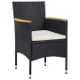 Muebles de jardín 3 piezas ratán sintético negro y acacia de vidaXL, Conjuntos de jardín - Ref: Foro24-3058316, Precio: 230,5...