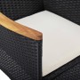 Muebles de jardín 3 piezas ratán sintético negro y acacia de vidaXL, Conjuntos de jardín - Ref: Foro24-3058316, Precio: 230,5...