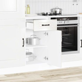 Mueble bajo cocina Kalmar madera ingeniería blanca alto brillo en Armarios de cocina | Comprar online en Foru.es