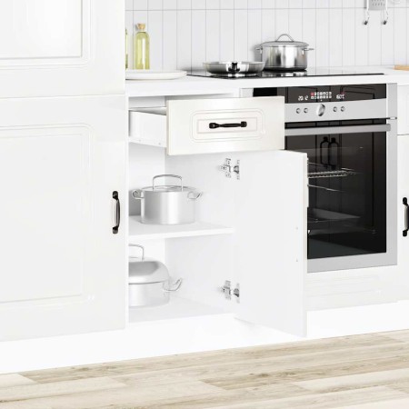 Mueble bajo cocina Kalmar madera ingeniería blanca alto brillo en Armarios de cocina | Comprar online en Foru.es