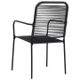 Set de comedor de jardín 5 pzas cuerda de algodón y acero negro de vidaXL, Conjuntos de jardín - Ref: Foro24-3058276, Precio:...
