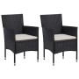 Muebles de jardín 3 piezas ratán sintético y vidrio negro de vidaXL, Conjuntos de jardín - Ref: Foro24-3058308, Precio: 244,9...