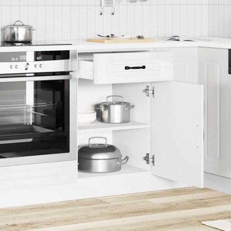 Mueble bajo cocina Kalmar madera ingeniería blanca alto brillo en Armarios de cocina | Comprar online en Foru.es