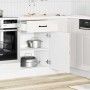 Mueble bajo cocina Kalmar madera ingeniería blanca alto brillo en Armarios de cocina | Comprar online en Foru.es