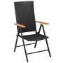 Juego de comedor para jardín 7 piezas negro y marrón de vidaXL, Conjuntos de jardín - Ref: Foro24-3060073, Precio: 545,00 €, ...