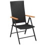 Juego de comedor para jardín 7 piezas negro y marrón de vidaXL, Conjuntos de jardín - Ref: Foro24-3060073, Precio: 560,91 €, ...
