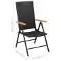 Juego de comedor para jardín 7 piezas negro y marrón de vidaXL, Conjuntos de jardín - Ref: Foro24-3060073, Precio: 545,00 €, ...