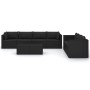 Set muebles de jardín 8 piezas y cojines ratán sintético negro de vidaXL, Conjuntos de jardín - Ref: Foro24-3059502, Precio: ...