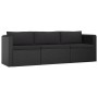 Set muebles de jardín 8 piezas y cojines ratán sintético negro de vidaXL, Conjuntos de jardín - Ref: Foro24-3059502, Precio: ...