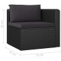 Set muebles de jardín 8 piezas y cojines ratán sintético negro de vidaXL, Conjuntos de jardín - Ref: Foro24-3059502, Precio: ...