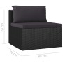 Set muebles de jardín 8 piezas y cojines ratán sintético negro de vidaXL, Conjuntos de jardín - Ref: Foro24-3059502, Precio: ...