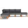 Set de muebles de jardín 6 pzas y cojines ratán sintético gris de vidaXL, Conjuntos de jardín - Ref: Foro24-3059715, Precio: ...