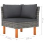 Sofá de jardín de 4 plazas con cojines ratán sintético gris de vidaXL, Conjuntos de jardín - Ref: Foro24-3059708, Precio: 298...