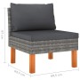 Sofá de jardín de 4 plazas con cojines ratán sintético gris de vidaXL, Conjuntos de jardín - Ref: Foro24-3059708, Precio: 298...
