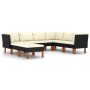 Set de muebles de jardín 8 pzas cojines ratán sintético negro de vidaXL, Conjuntos de jardín - Ref: Foro24-3059741, Precio: 5...