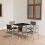 Juego de comedor para jardín 5 piezas ratán sintético gris de vidaXL, Conjuntos de jardín - Ref: Foro24-3059443, Precio: 174,...